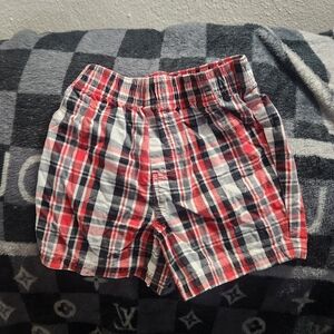 Red and Black Plaid Shorts